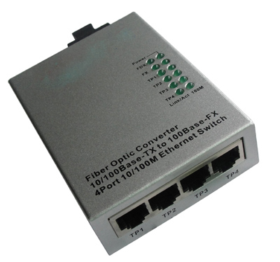 SCVT 10/100M 一光四电光纤收发器